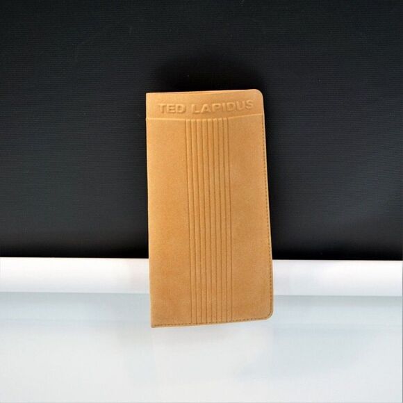 Ted Lapidus Paris Eyeglass Case Faux Suede Vintage 60s Soft Slip In 6.75 In - Picture 1 of 7